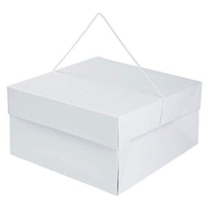 hat boxes with handles - white - 14" x 14" x 7" - case of 25