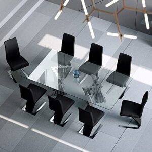 Zuri Furniture Modern Mesa Dining Chair in Black Leatherette and Stainless Steel…