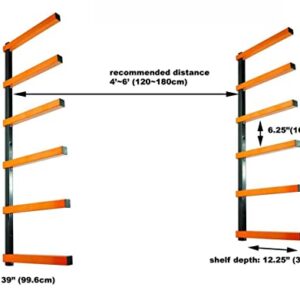 KASTFORCE KF1006 Lumber Storage Rack 6-Level System 110 lbs (50kg) per Level with Durable Sheet Metal Screws, Wood Rack, Workshop Rack