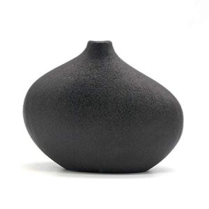 newqz decorative vase, small black ceramic vase for tabletop decor, stoneware for floral flower,4.7" h
