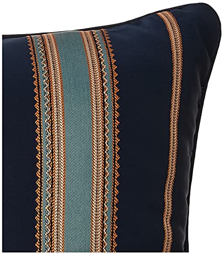 Reaowazo PALMER 20 Inch Square Damask Throw Pillow, Teal Navy Gold