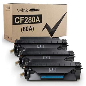 v4ink 3pk compatible toner cartridge replacement for hp 80a cf280a toner cartridge black ink for hp pro 400 m401n m401dn m401dne m401dw hp mfp m425dn m425dw printer