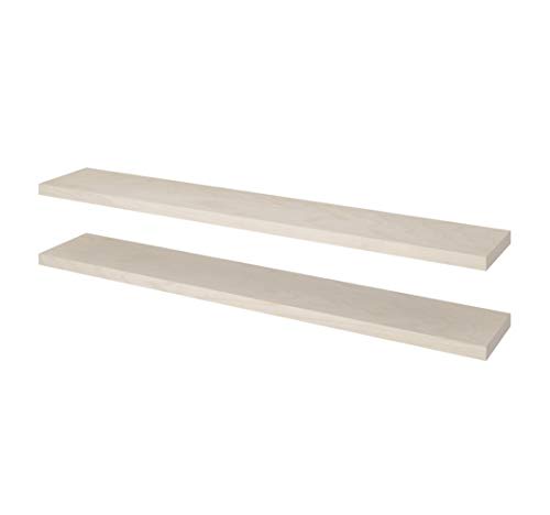 Bestar Universel 12W Set of 72W x 12D Floating Shelves in Natural Yellow Birch