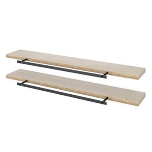 Bestar Universel 12W Set of 72W x 12D Floating Shelves in Natural Yellow Birch