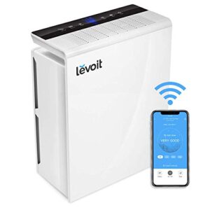 levoit air purifiers for home large room, smart control air cleaner, hepa filter captures smoke, pet allergies, dust, mold, odor and pollen for bedroom, sleep and auto mode, energy star, lv-pur131s