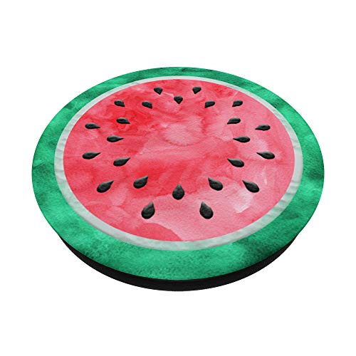 Watermelon Slice Cross Section Watercolor Style Red Green PopSockets PopGrip: Swappable Grip for Phones & Tablets