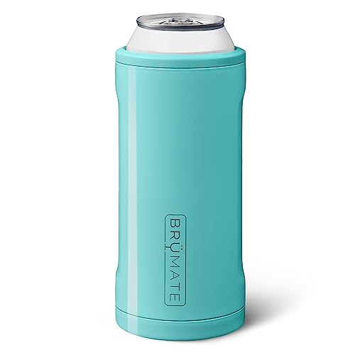 BrüMate Hopsulator Juggernaut Can Cooler Insulated for 24oz  / 25oz Cans | Can Coozie Insulated Stainless Steel Drink Holder for Beer, Tea, and Energy Drinks (Aqua)