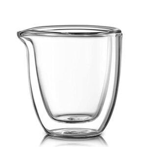 Pouring Espresso Cups Set of 4 - Glass Espresso Cups Shot Glass with Spout 2.7 OZ - Double Espresso Cups - Small Doppio Double Walled Clear Espresso Cups - Expresso Coffee Cup - Espresso Accessories