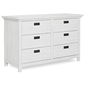 evolur waverly double dresser in weathered white , 54x20.25x33 inch (pack of 1)