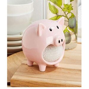 two's company pig scrubby holder set with scrubby