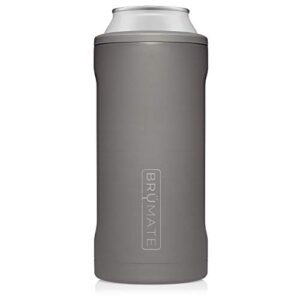 brümate hopsulator juggernaut can cooler insulated for 24oz  / 25oz cans | can coozie insulated stainless steel drink holder for beer, tea, and energy drinks (matte gray)