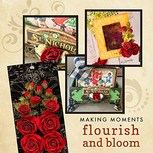 Graphic 45 Rose Bouquet Collection—Triumphant Red Paper Flowers, Multi