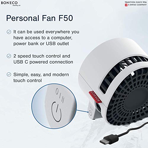 BONECO - F50 Personal Air Shower Fan, Air Circulator (White)