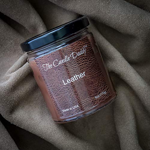 Leather Candle- 6 oz jar Candle - up to 40 Hour Burn time