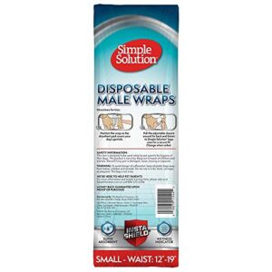 Simple Solution Disposable Dog Diapers for Male Dogs | Male Wraps with Super Absorbent Leak-Proof Fit | Excitable Urination, Incontinence, or Male Marking | Small | 30 Count