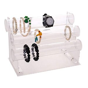 chezmax triple tier jewery display removable bracelet holder jewelry stand necklace stand jewelry towers and watch holder for home organization