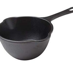 Victoria Cast Iron Sauce Pan. 0.45qt Sauce Pot Seasoned with 100% Kosher Certified Non-GMO Flaxseed Oil.