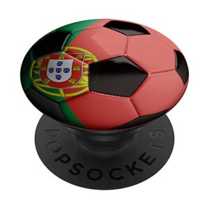 portugal flag football soccer ball popsockets popgrip: swappable grip for phones & tablets