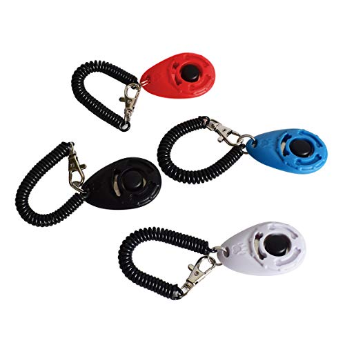 Ruconla- 4 Pack Dog Training Clicker with Wrist Strap, Pet Training Clicker Set