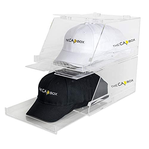 The Clear CapBox Stackable Hatrack Cap Rack Hat Box Storage Containter for Baseball Caps, Fitted Hats, Snapbacks & Trucker Caps