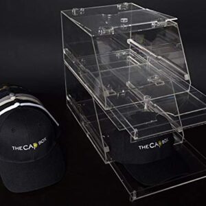 The Clear CapBox Stackable Hatrack Cap Rack Hat Box Storage Containter for Baseball Caps, Fitted Hats, Snapbacks & Trucker Caps