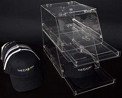 The Clear CapBox Stackable Hatrack Cap Rack Hat Box Storage Containter for Baseball Caps, Fitted Hats, Snapbacks & Trucker Caps