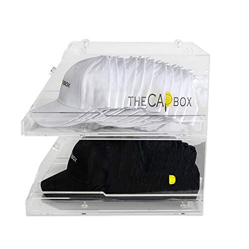 The Clear CapBox Stackable Hatrack Cap Rack Hat Box Storage Containter for Baseball Caps, Fitted Hats, Snapbacks & Trucker Caps