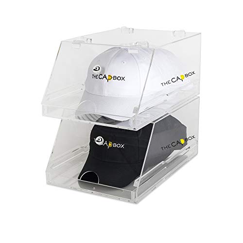 The Clear CapBox Stackable Hatrack Cap Rack Hat Box Storage Containter for Baseball Caps, Fitted Hats, Snapbacks & Trucker Caps