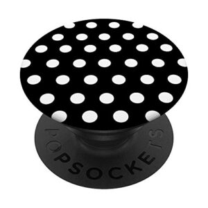 polka dot black and white popsockets popgrip: swappable grip for phones & tablets