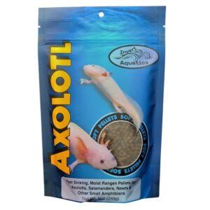 invert aquatics soft pellets for axolotls - moist sinking diet for axolotl, newts, salamanders & other small amphibians (9 oz (255g))
