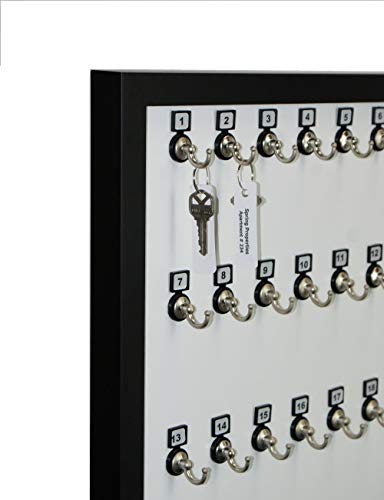 Key Rack, Key Stand # 40MNF Extra Space Framed 40 Bolted Metal Hook with Number Plate and Hidden Hangers for Executive Offices (40 Sets of Tag & Ring Included)
