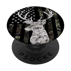 buck deer hunting camouflage flag popsockets popgrip: swappable grip for phones & tablets