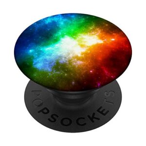 extreme galaxy stars bright colors nebula popsockets popgrip: swappable grip for phones & tablets