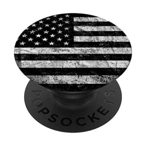 us flag, black and white popsockets popgrip: swappable grip for phones & tablets