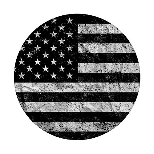 US Flag, Black and White PopSockets PopGrip: Swappable Grip for Phones & Tablets