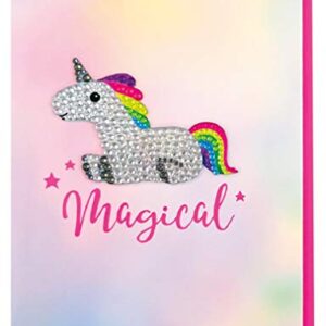 iscream Colorful 'Magical' Greeting Card with Removable Rhinestone Unicorn Decal and Envelope