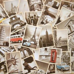 64 pcs vintage retro old travel postcards for worth collecting, collectable vintage postcards bulk pack, 2 set