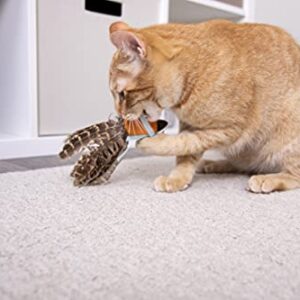 SmartyKat Toss-A-Fox Feather Toss & Chase Cat Toy, Randomly Selected Color - Brown OR White, One Size