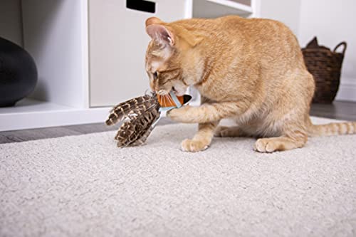 SmartyKat Toss-A-Fox Feather Toss & Chase Cat Toy, Randomly Selected Color - Brown OR White, One Size