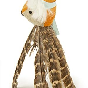 SmartyKat Toss-A-Fox Feather Toss & Chase Cat Toy, Randomly Selected Color - Brown OR White, One Size