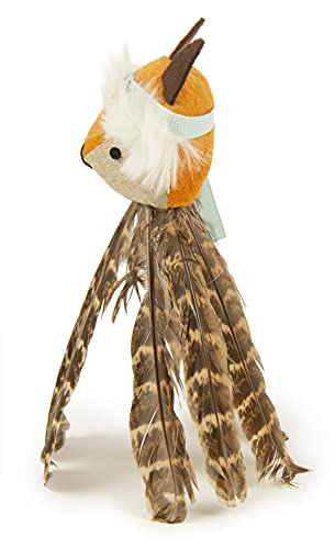 SmartyKat Toss-A-Fox Feather Toss & Chase Cat Toy, Randomly Selected Color - Brown OR White, One Size