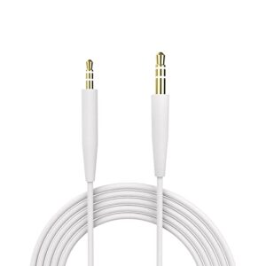 replacement qc35 ii headphone replacement cord cable compatible bose quietcomfort 35 (series ii),bose on-ear 2/oe2/oe2i/qc25/qc35/soundlink/soundtrue wireless headphones (white)