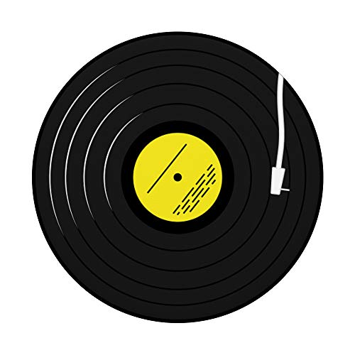 Retro Vinyl Record LP DJ Yellow Art Design PopSockets PopGrip: Swappable Grip for Phones & Tablets