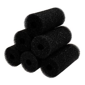 xiaoyztan 6pcs 6.0 x 2.5 inch aquarium pre-filter sponges foam filter cartridges with 0.8" hole diameter (black)