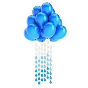 Baby Shower Wedding Birthday Party Decorations Paper Bunting Raindrop Banners Flags Garlands (Blue)