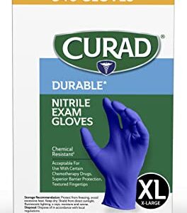 Curad Nitrile Exam Gloves, Durable, Powder Free, Chemical Resistant, X-Large, 540 Count