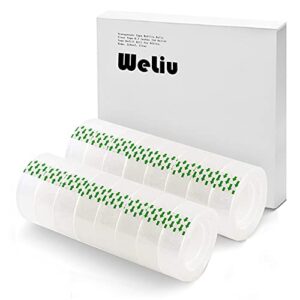 transparent tape refills rolls clear tape 0.7 inches (16 rolls) tape refill roll for office, home, school, clear