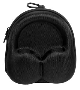 alltravel headphone case compatible with bose qc35, qc25, qc15, qc3, qc2, sony mdrxb950, mdrxb650, mdraccessories, elastic secure strap, matte black surface with plush lining