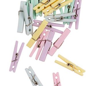Simplicity Mini Multicolored Clothes Pins for Baby Showers, 20pc, 1-3/8'' L