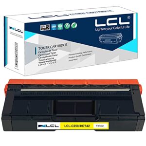 lcl remanufactured toner cartridge replacement for ricoh 407542 sp c250dn sp c250sf c261sfnw sp c261dnw sp c260dnw sp c260sfnw (yellow 1-pack)